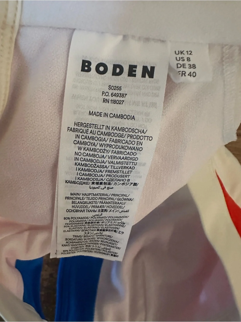 Boden Swim Halter Top Red White Blue + Unbranded Swim Top NO PADS Size 8 / M